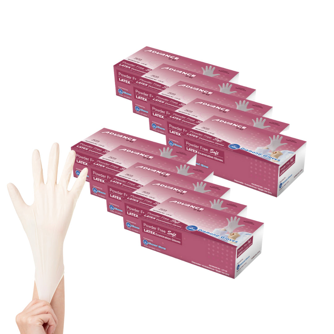 ADVANCE Latex Gloves - Exam Grade, Powder Free, 1,000 Gloves - BOGO 20% OFF