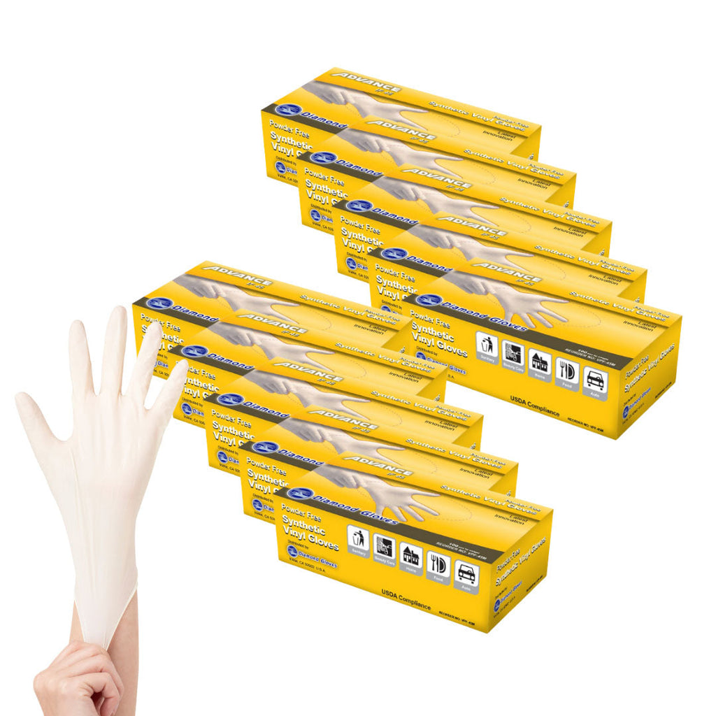 ADVANCE Stretch Vinyl Gloves - Powder Free, 1,000 Gloves - BOGO 20% OFF