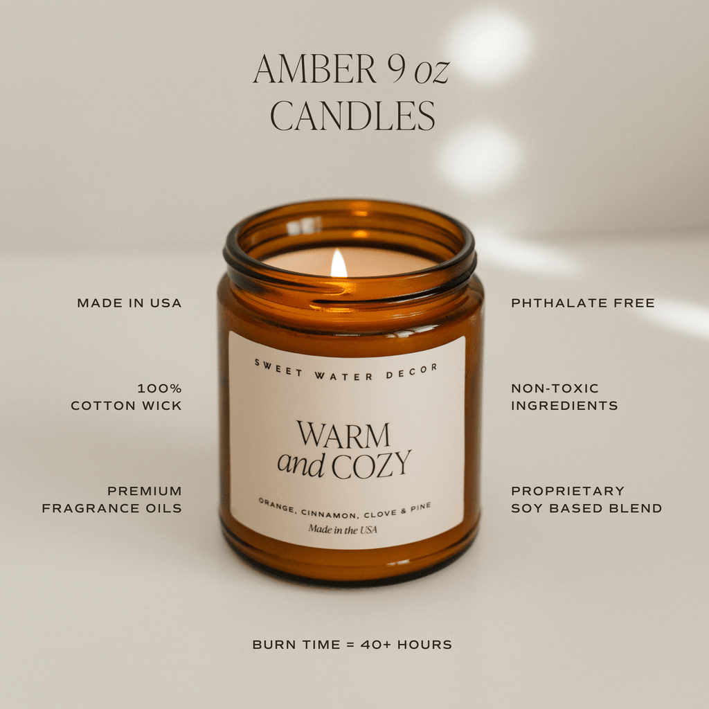 Hello Fall Soy Candle - Amber Jar - 9 oz