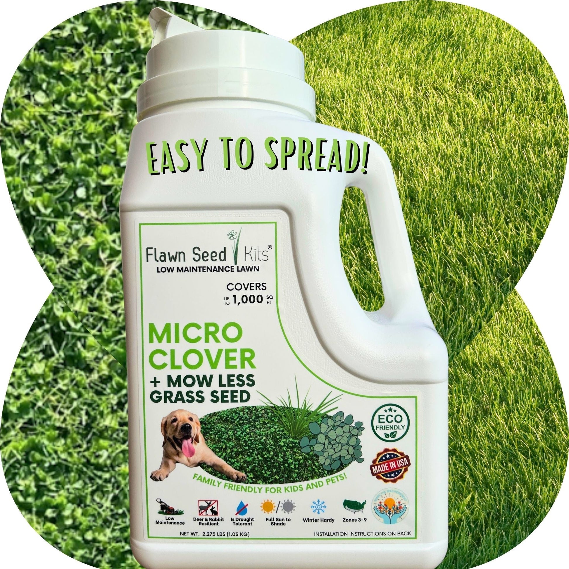 Micro Clover + Mow Less Grass Seed