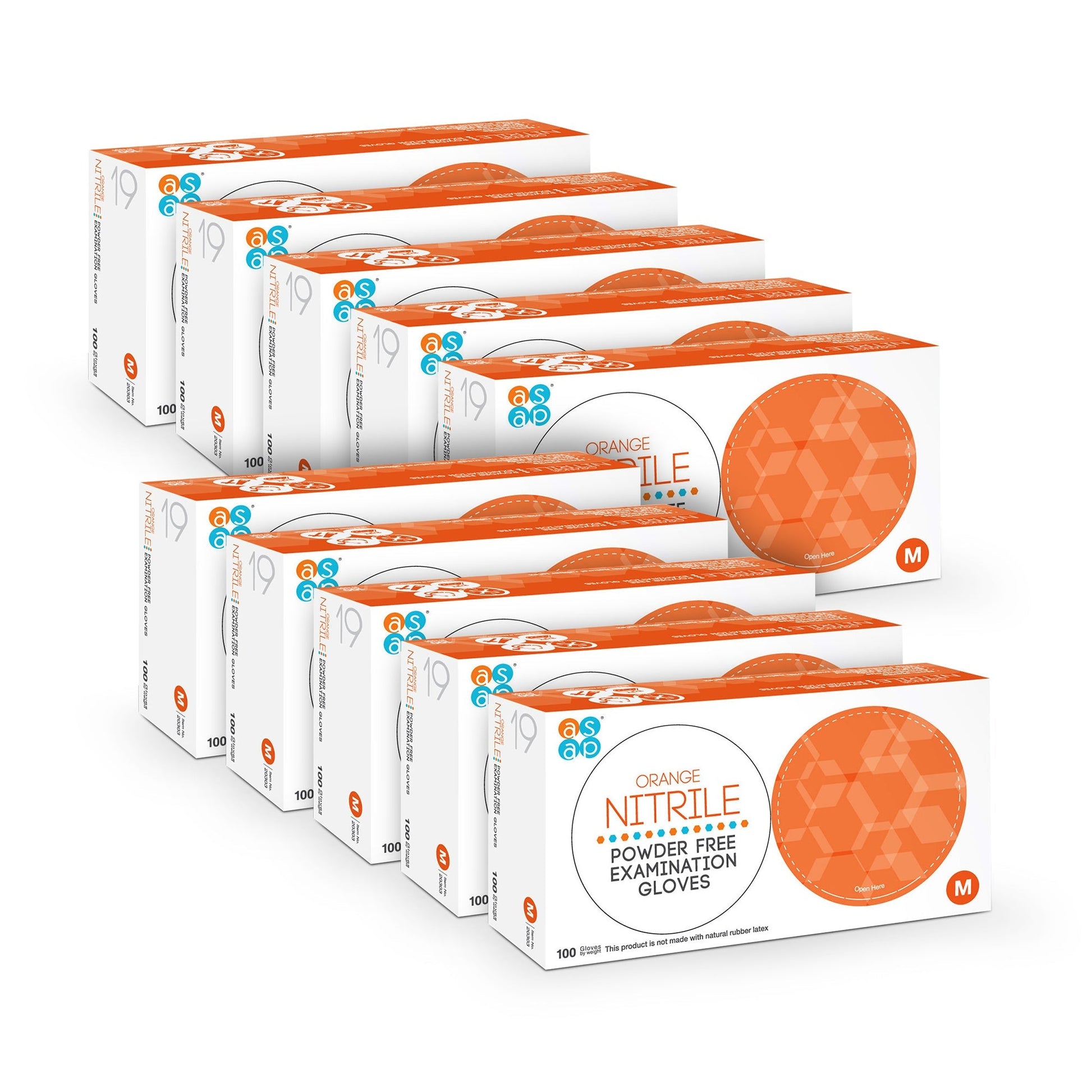 ASAP Orange Nitrile Gloves - Exam Grade, Powder Free (5 Mil), 1,000 Gloves - BOGO 20% OFF