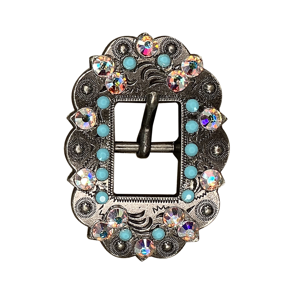 Antique Silver Turquoise, AB Crystal Conchos - Sizes from 1"- 3" and Buckles