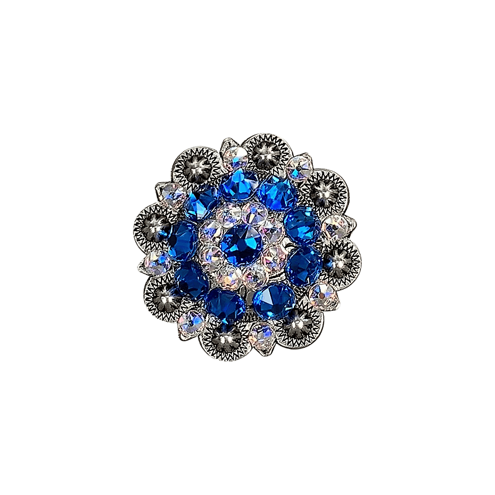 Capri & AB Antique Silver 1.5" European Crystal Concho