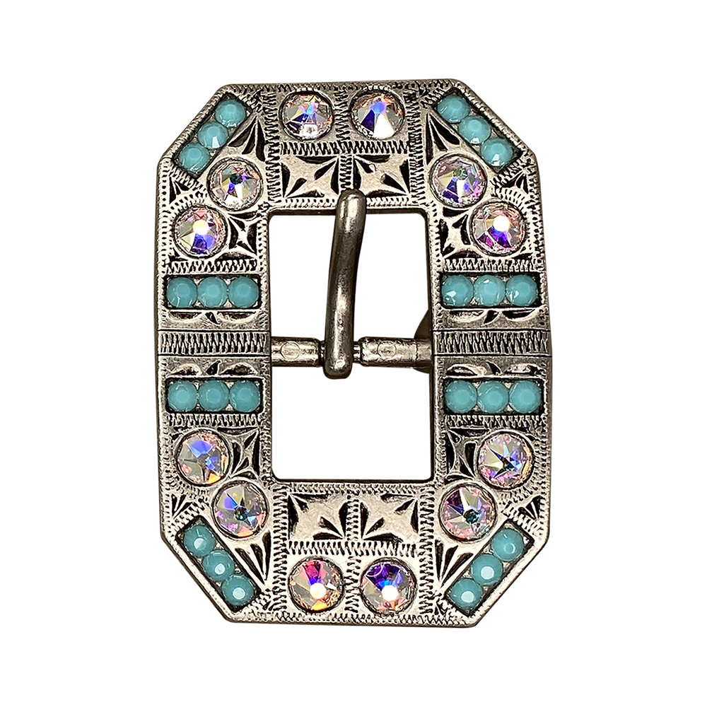 Antique Silver Turquoise, AB Crystal Conchos - Sizes from 1"- 3" and Buckles