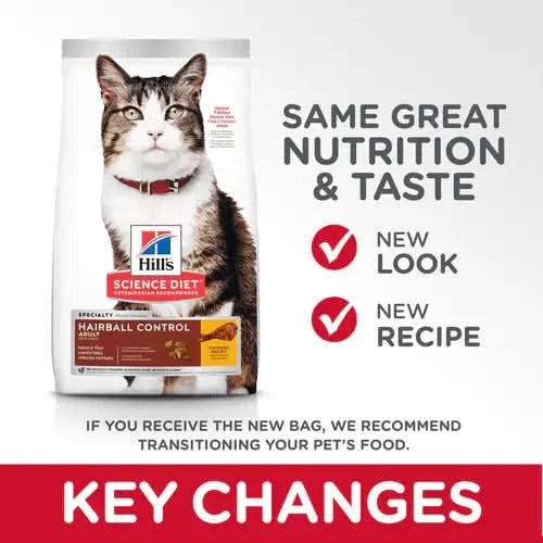 Hill's Science Diet Adult Hairball Control Chicken Recipe Dry Cat Food Bag (3.5lb)