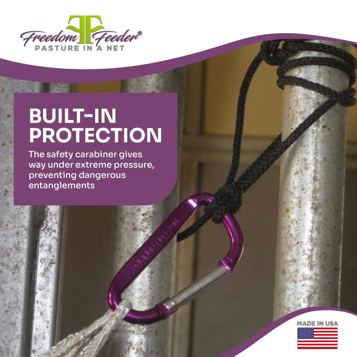 Freedom Feeder Extended Day Net - Slow Feed Hay Net - 2 String Bale - 3 Size Mesh Options