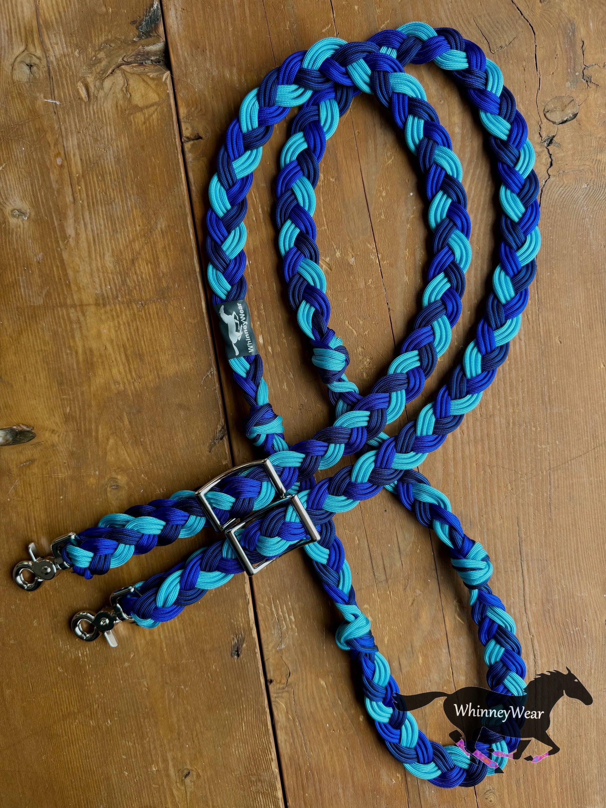 8ft Blue hues Braided Reins