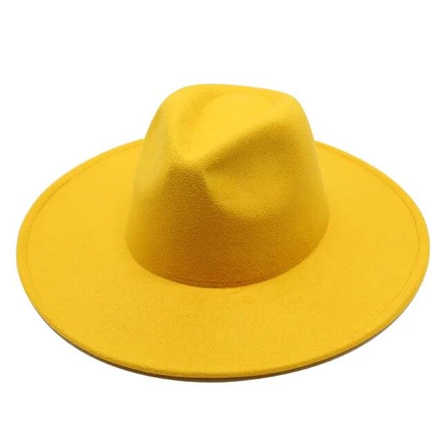 Modern Classic Felt Fedora – Stylish Wide Brim Wool Hat for Men and Women