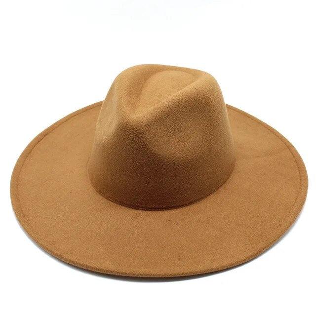 Modern Classic Felt Fedora – Stylish Wide Brim Wool Hat for Men and Women