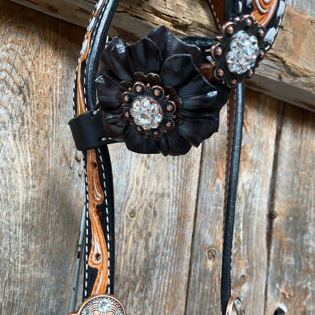 Classic Black and Clear Browband/One Ear Tack Set  #BBBC499