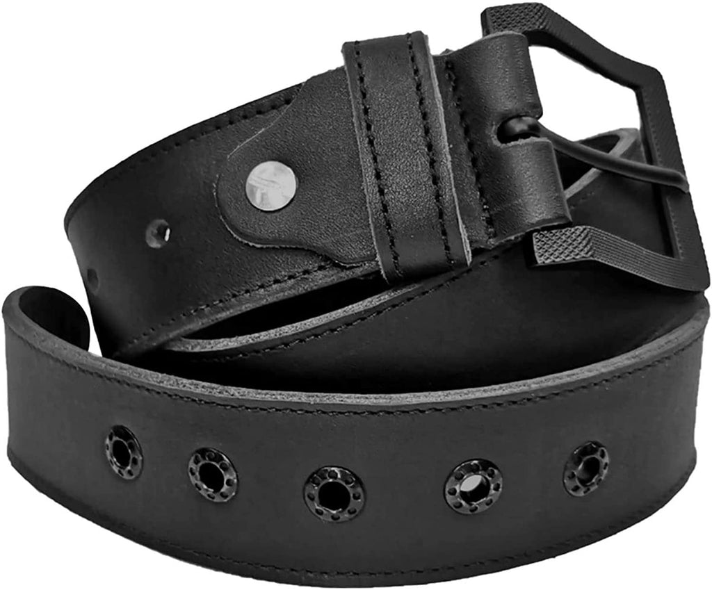 ELW Rustic Heavy Duty Full Grain Leather Belt for Men - Size 1.5”(3.8 cm) Wide & 32" to 46" Length