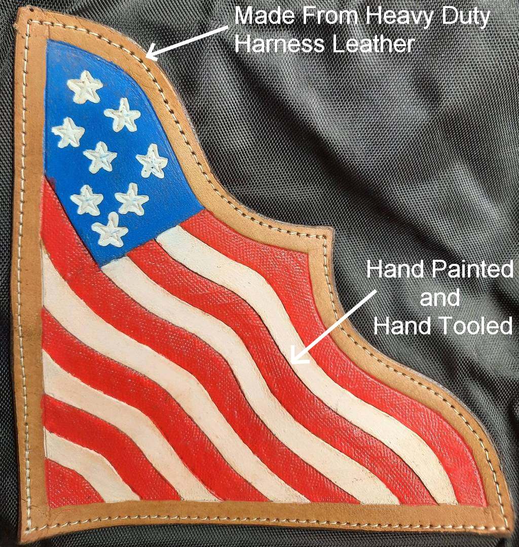 Paris Tack Patented Hay Bale Bag 1200D Waterproof with Mesh Ventilation Windows and Patriotic Leather Accents