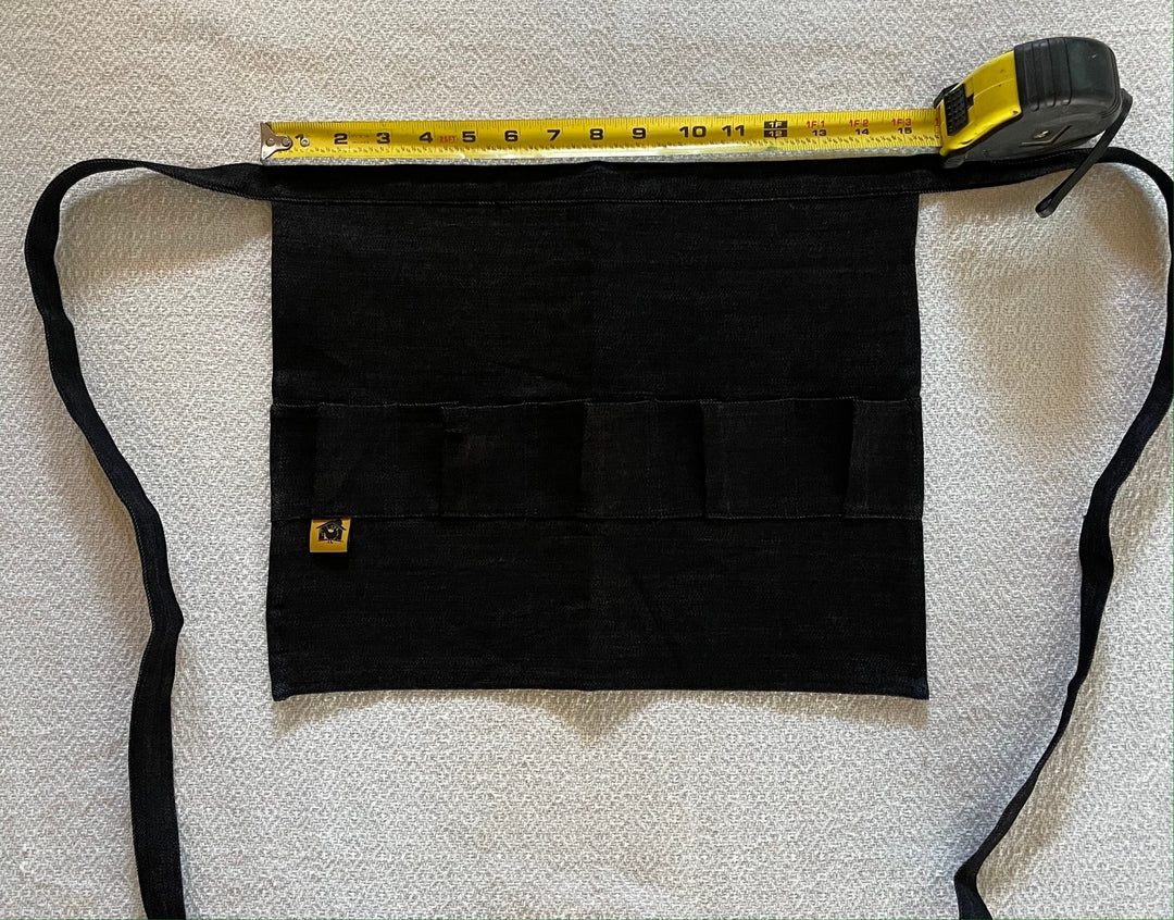 Egg Waist Apron Black Heavy Denim