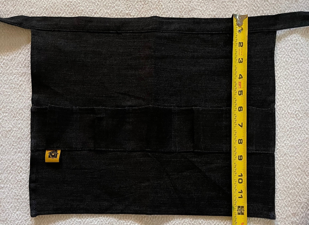 Egg Waist Apron Black Heavy Denim