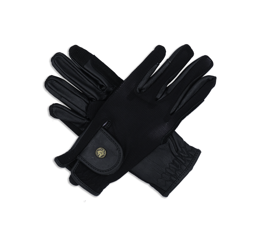 Riding Gloves, Black Mesh