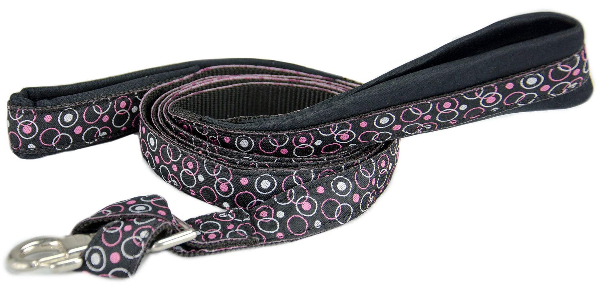 Padded Double Handle Patterned Dog Leash with Warranted Snap 1" X 4'