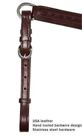 Tahoe Barbwire Breast Collar USA Leather