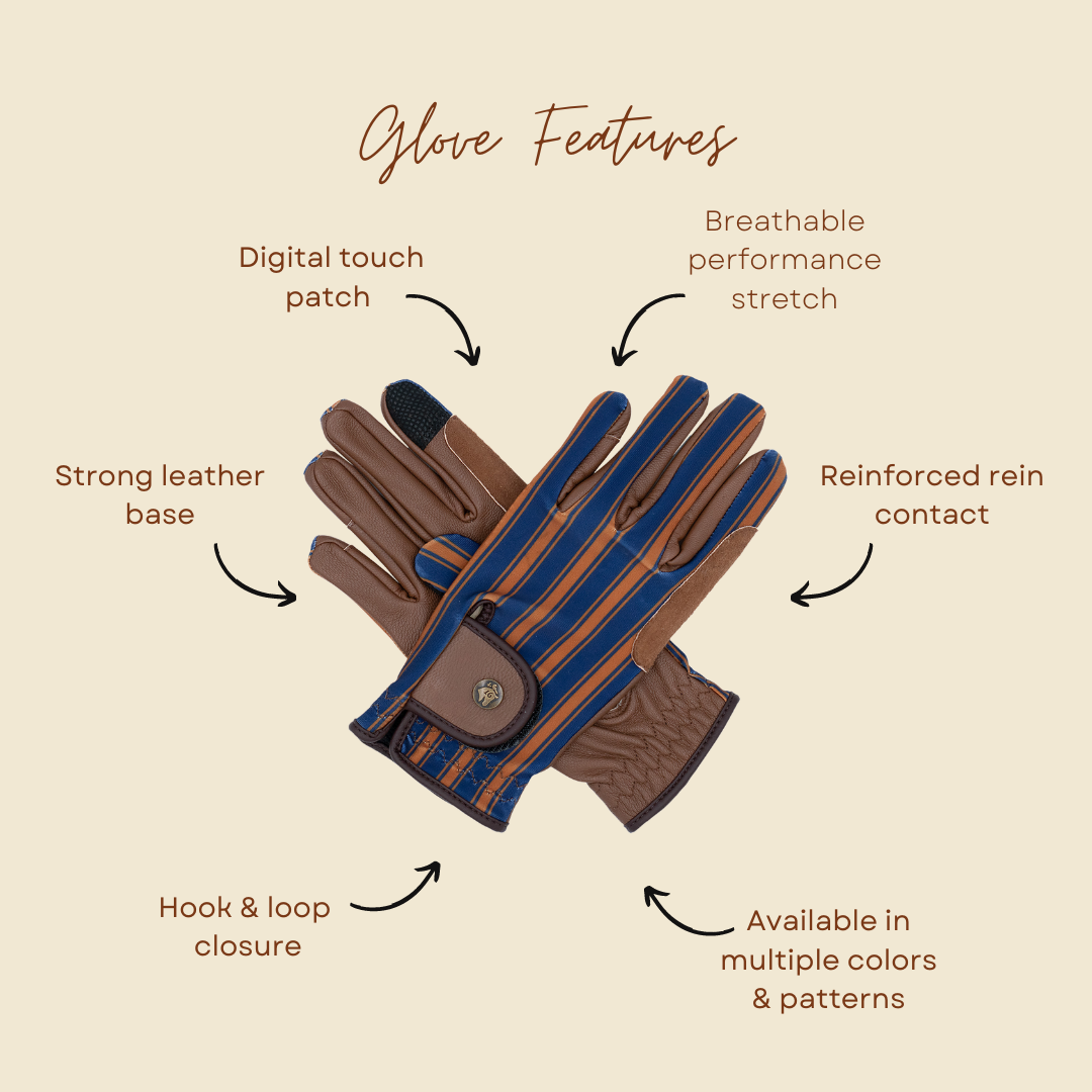 Riding Gloves, Black Field Plaid