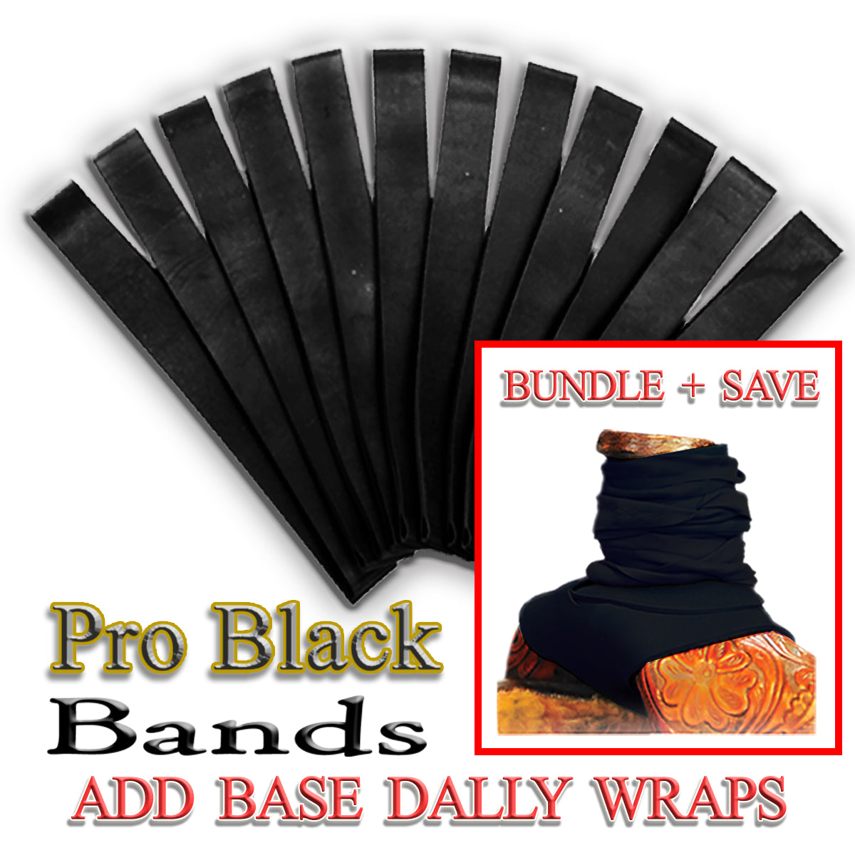 ROPESMART DALLY WRAPS – PRO BLACK BANDS 12-PACK