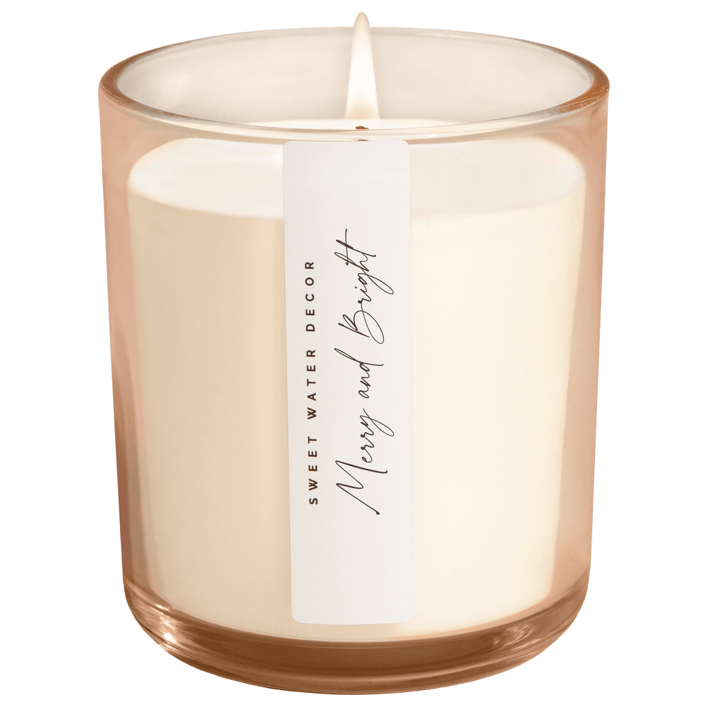 Merry and Bright Soy Candle - Tinted Glass Jar - 12 oz