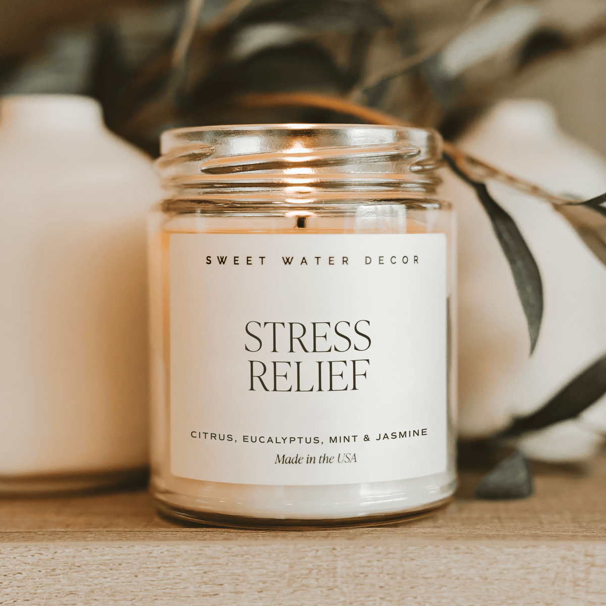 Stress Relief Soy Candle - Clear Jar - 9 oz