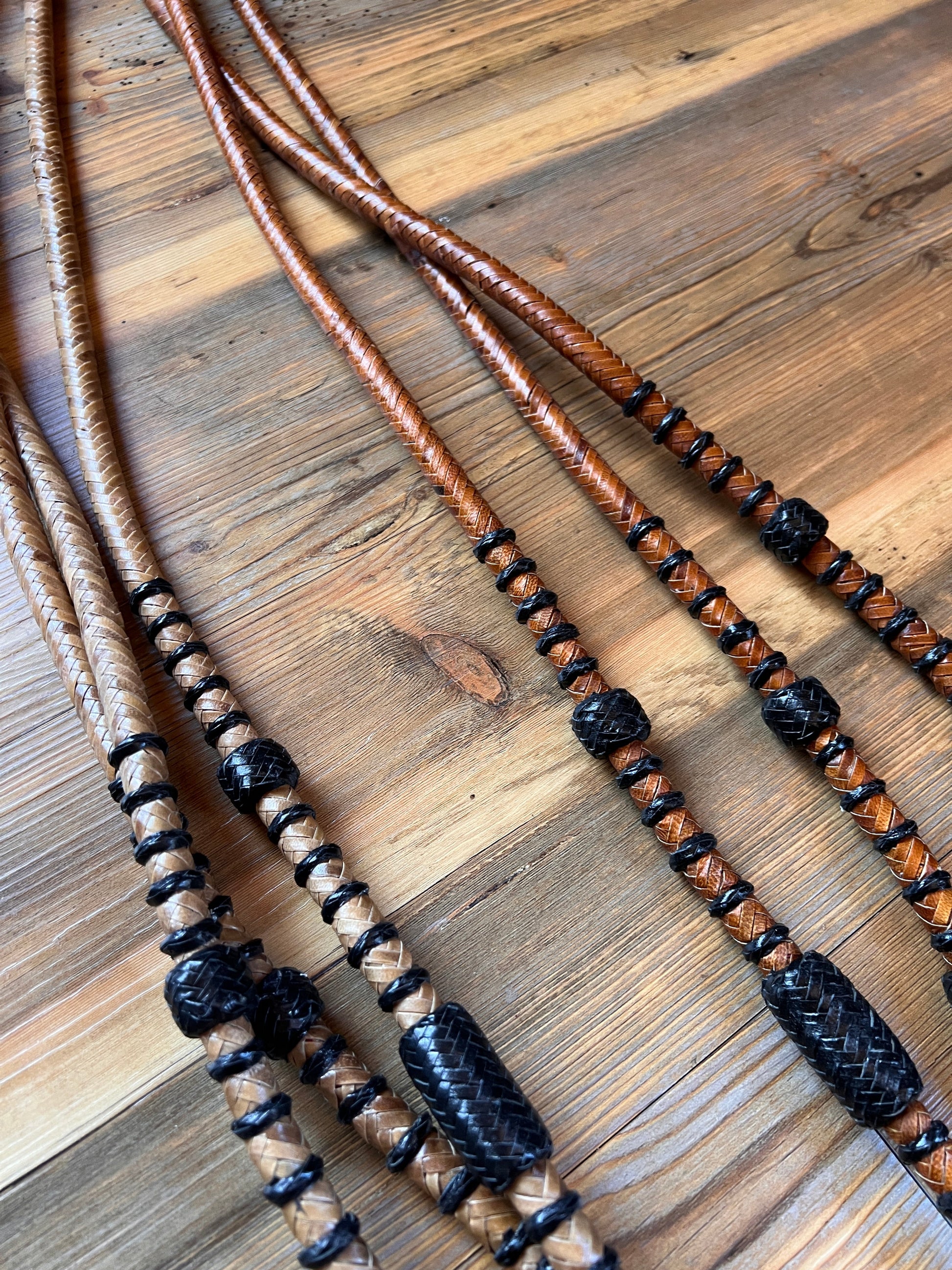 Romal Reins with Black Rawhide