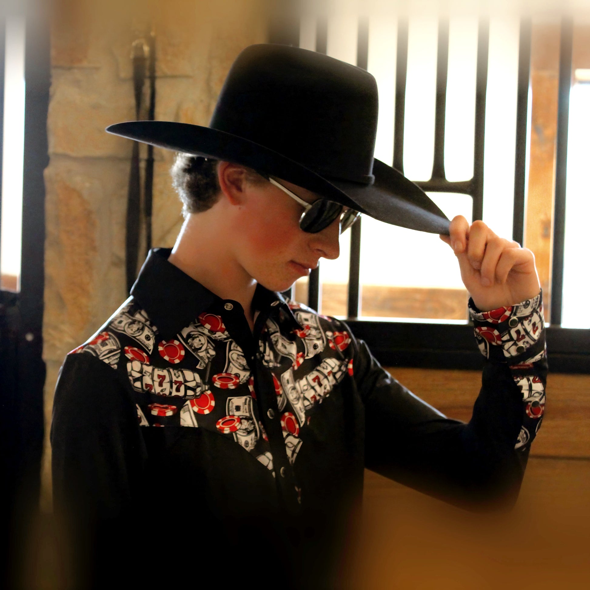 Mens Risky Business Pearl Snap Rodeo Shirt
