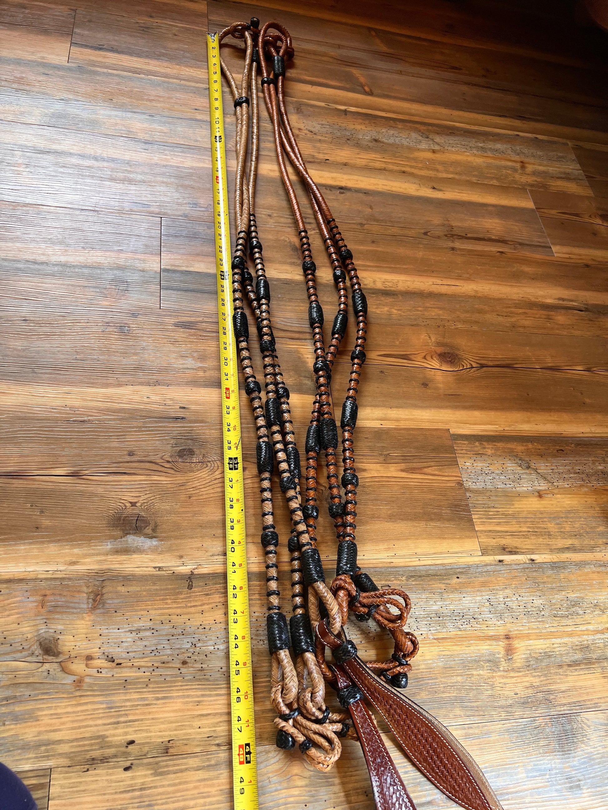 Romal Reins with Black Rawhide