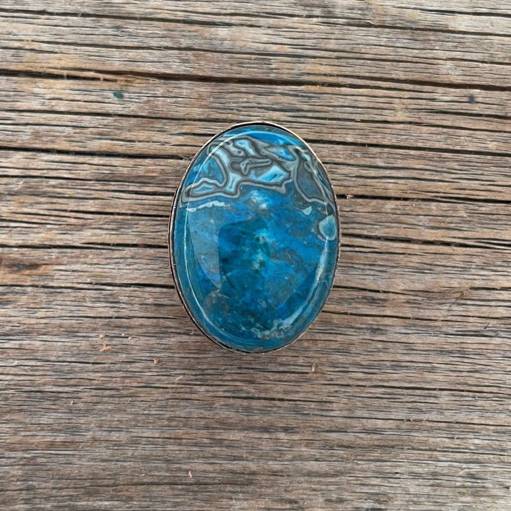 Blue Cabochon Western Concho  1" CABBL