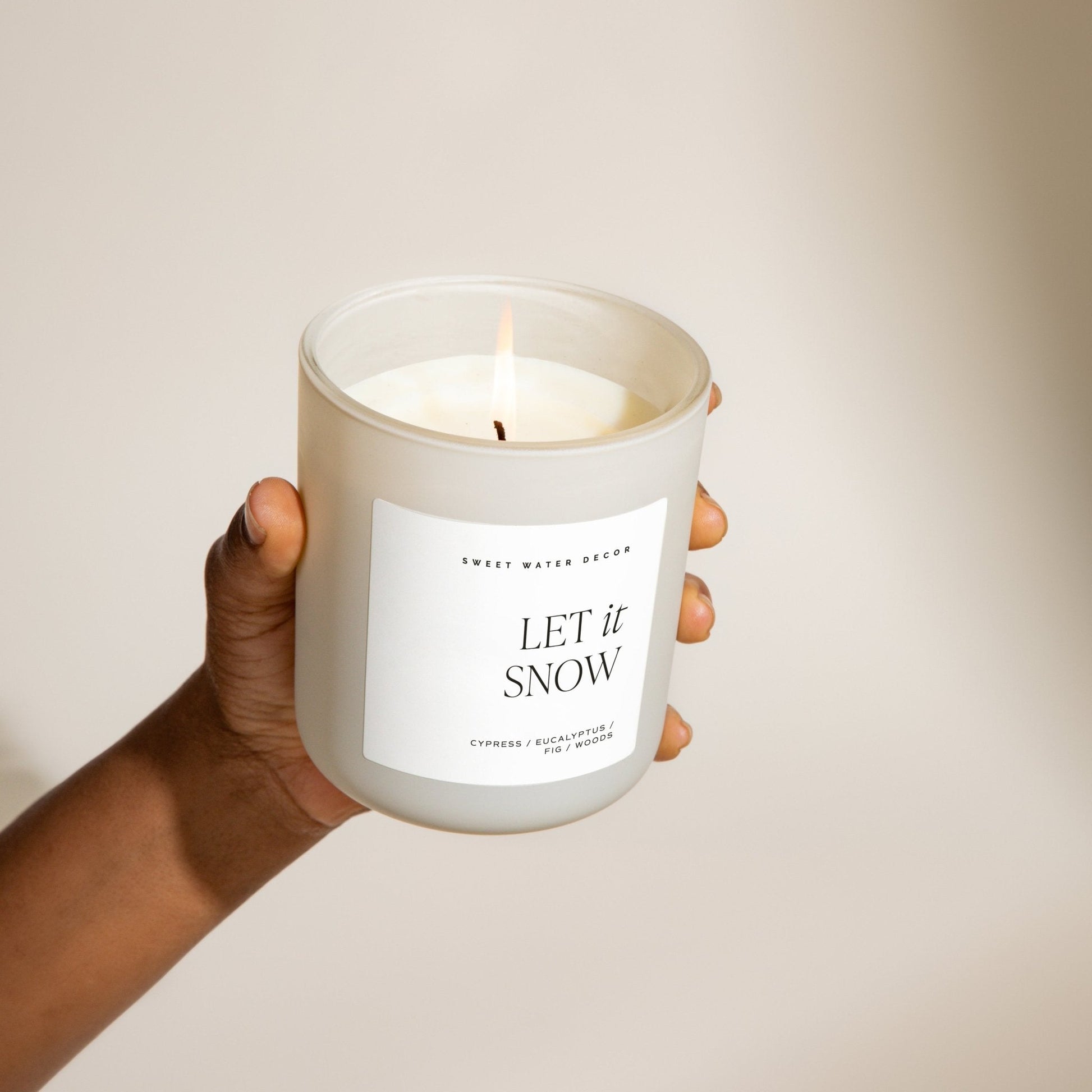 Let It Snow Soy Candle - Tan Matte Jar - 15 oz