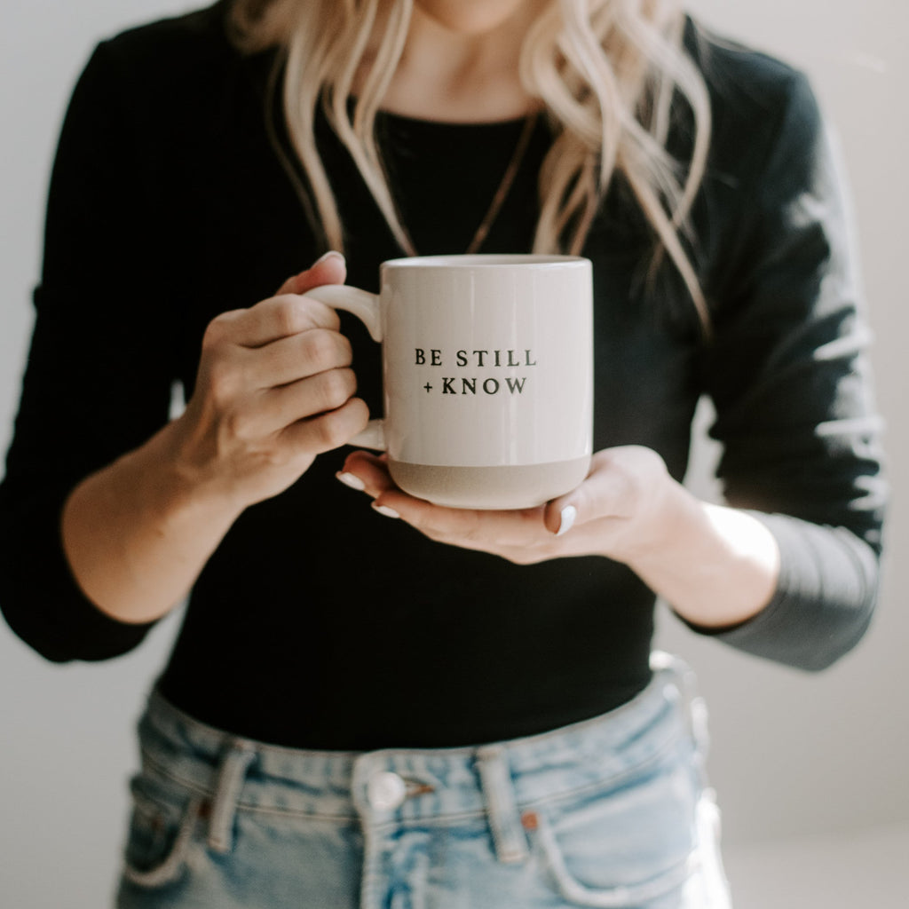Be Still and Know 14 oz Stoneware Coffee Mug