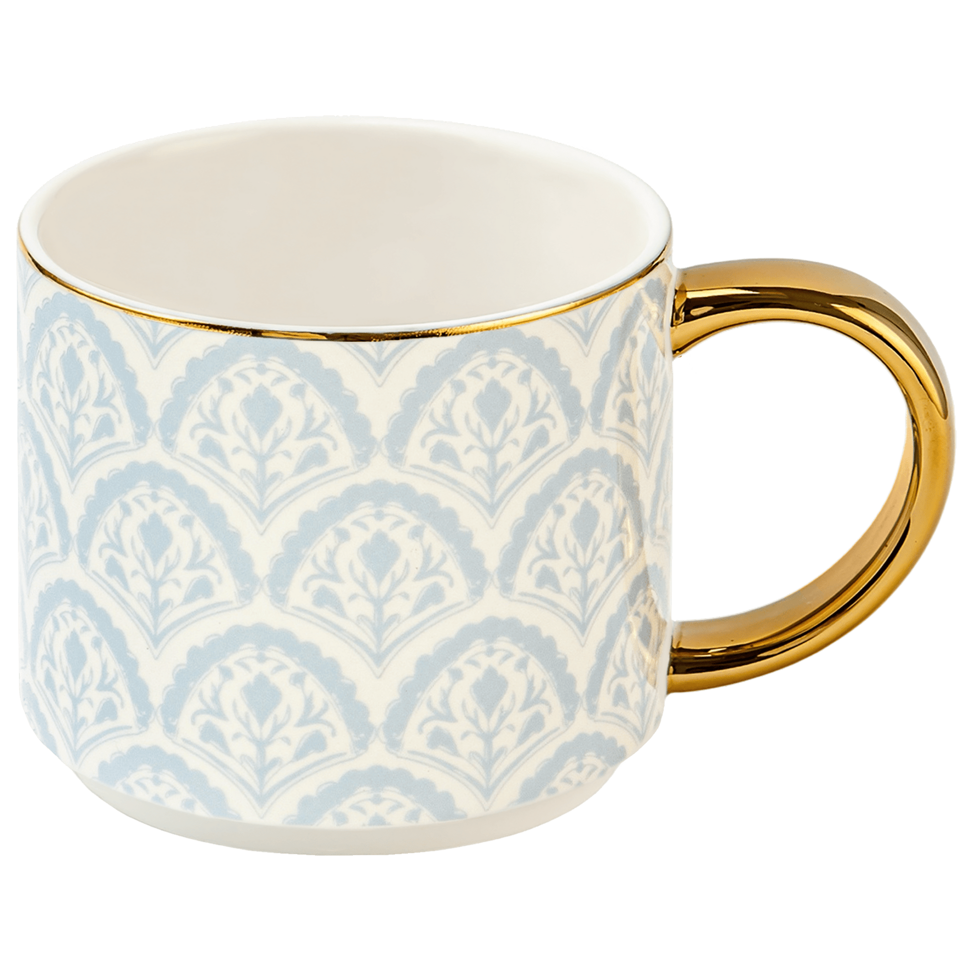 Blue Fan Quilt 14 oz Coffee Mug