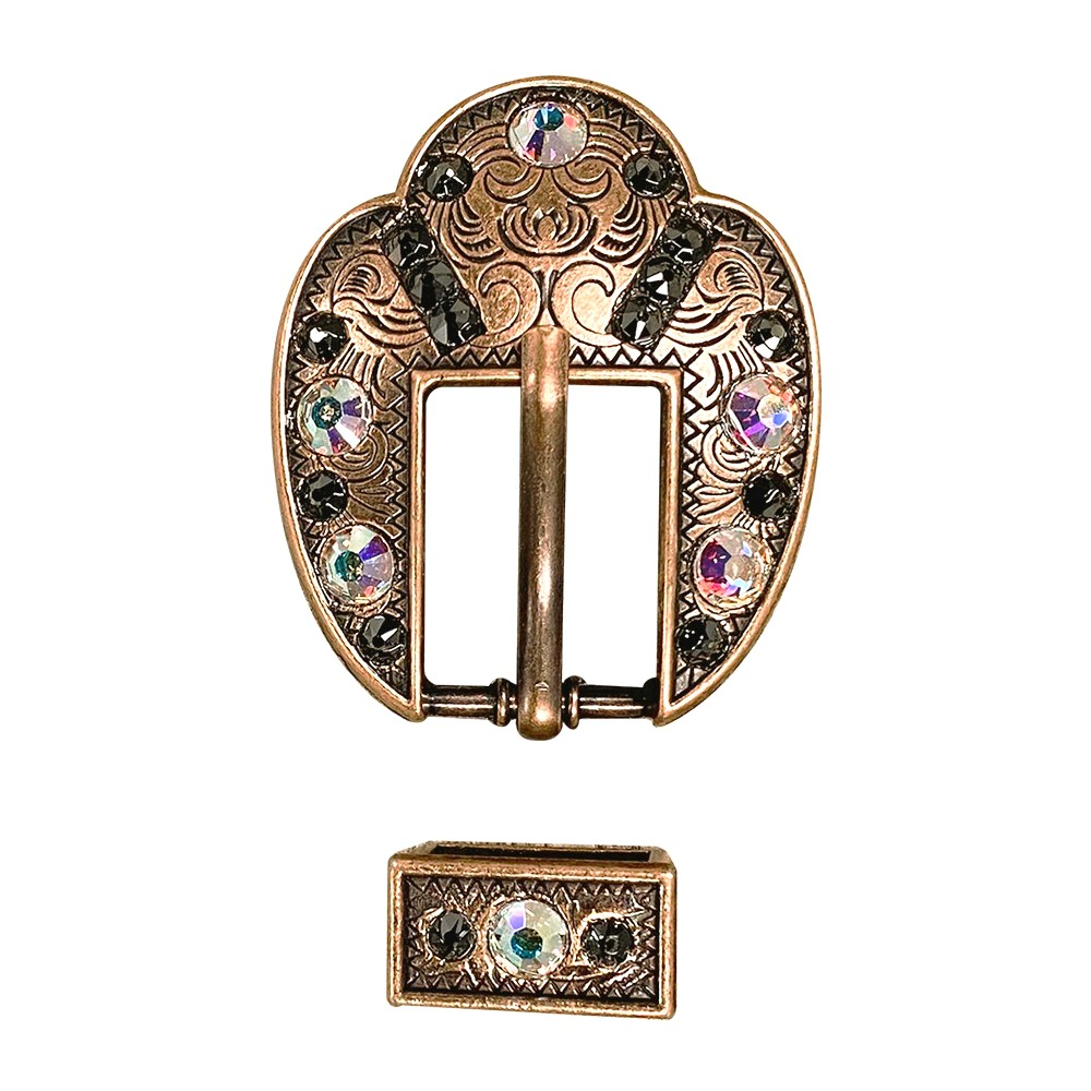 Copper Jet - AB -  Crystal Conchos Sizes from 1"-3" and Buckles