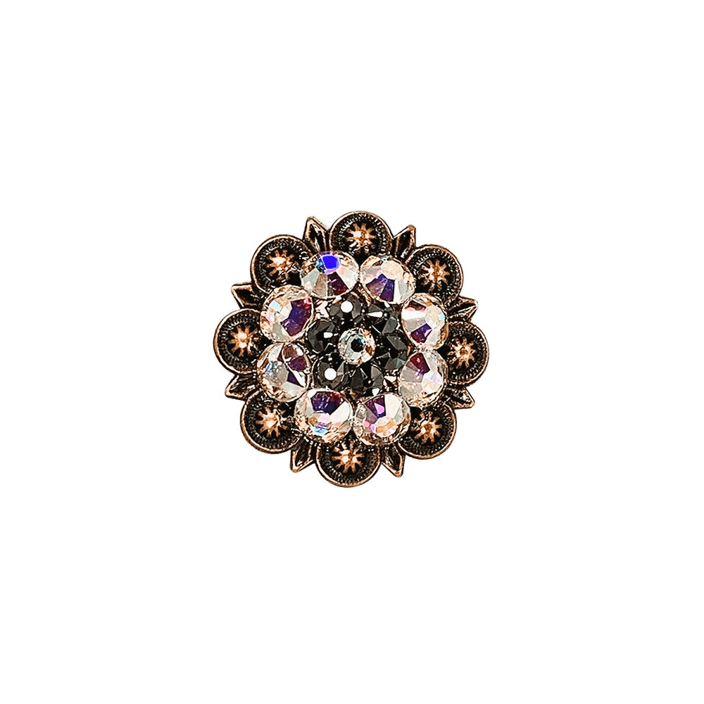 AB & Jet Copper 1.25" European Crystal Concho