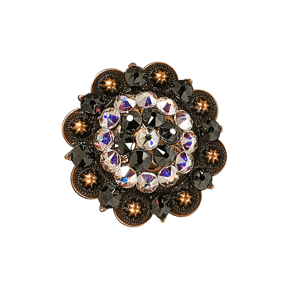 AB & Jet Copper 2" European Crystal Concho