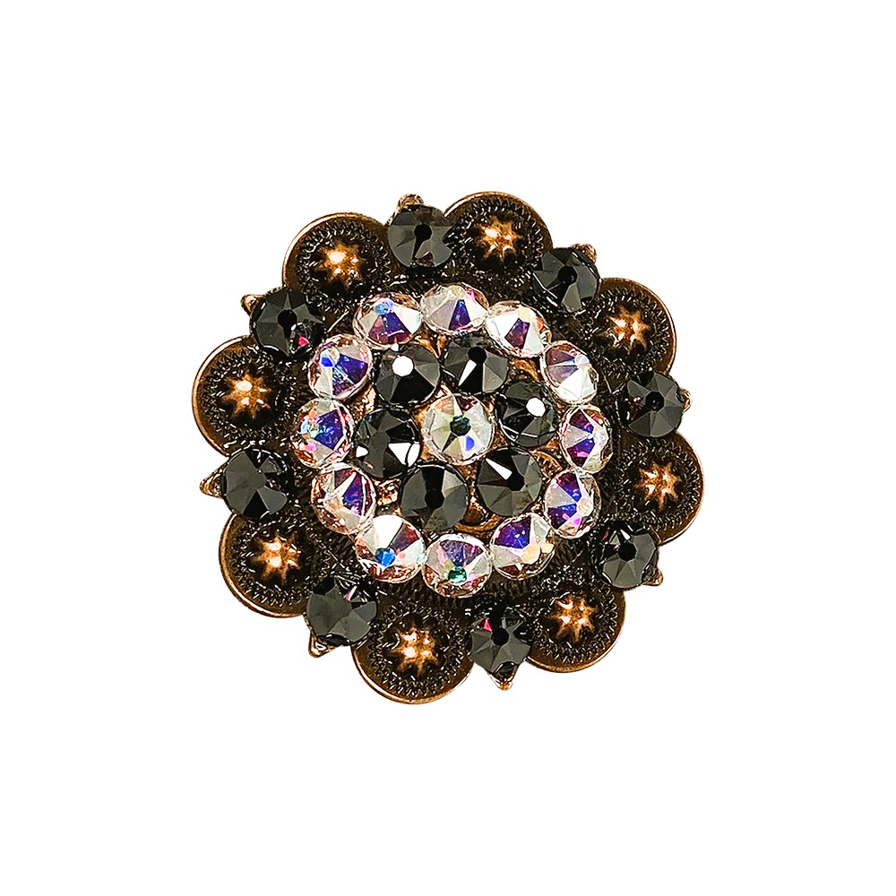 Copper Jet - AB -  Crystal Conchos Sizes from 1"-3" and Buckles