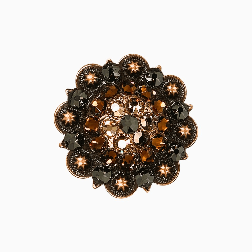 Jet Champagne & Topaz Copper 2" European Crystal Concho