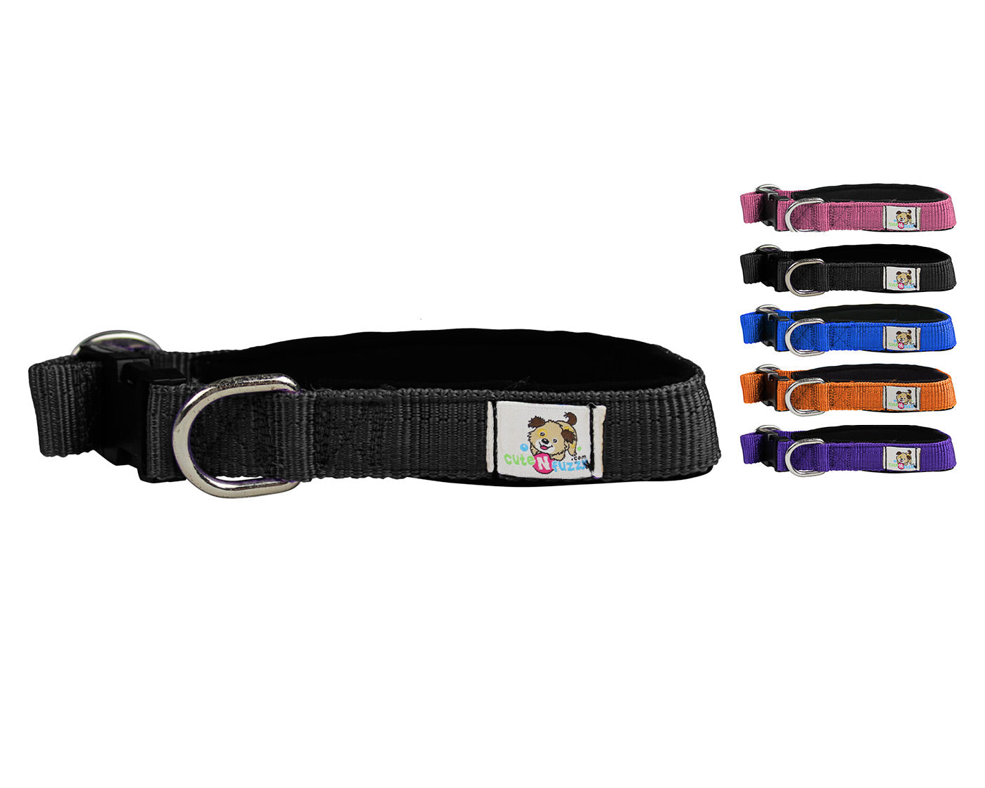 cuteNfuzzy® Adjustable Padded Dog Collar
