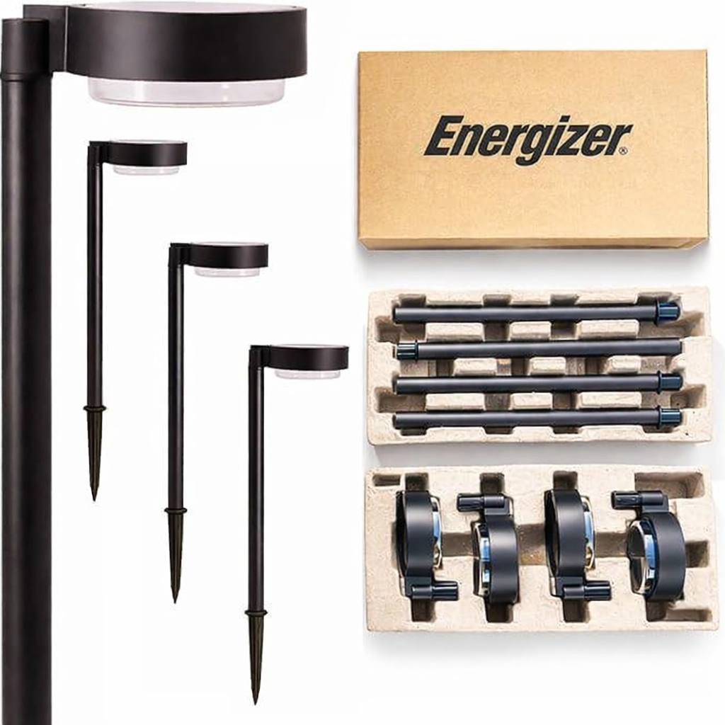 Energizer 20 Lumen Set of 4 Down light Aluminum Solar Pathway Lights