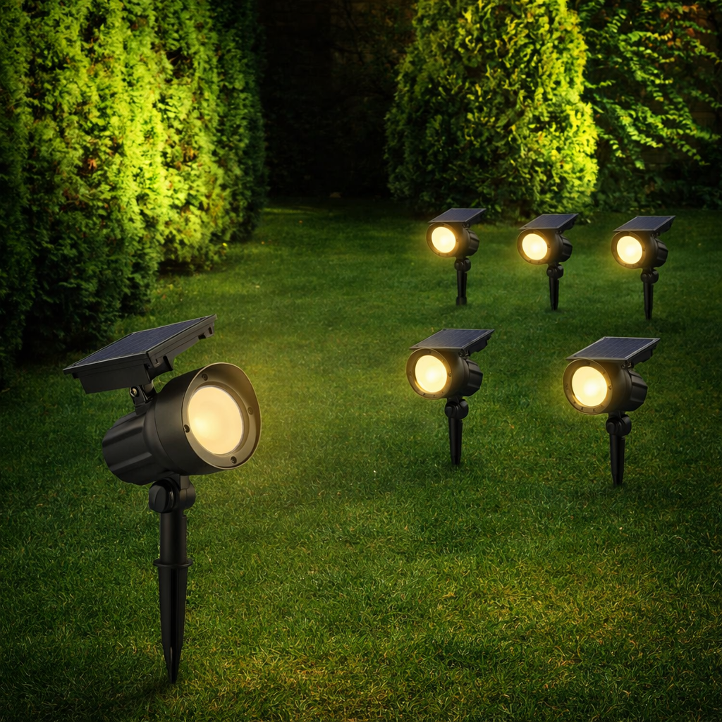 SmartYard 50 Lumen Solar Outdoor Landscape Spot Light, Black (5-Pack)