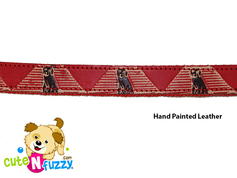 Hand Painted Leather Over Nylon Dog Collars by cuteNfuzzy