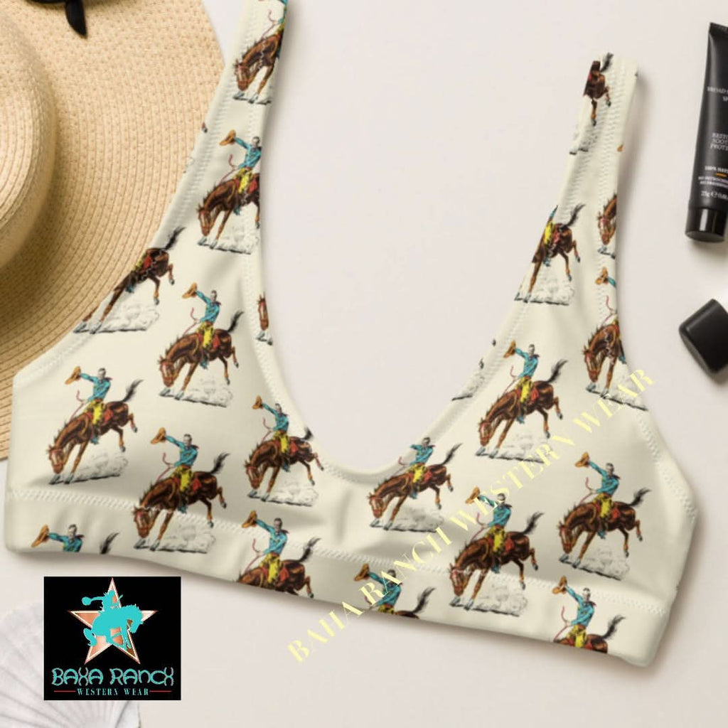 Yeehaw Vintage Rodeo Cowboy Bikini Top Size Medium Ready to ship
