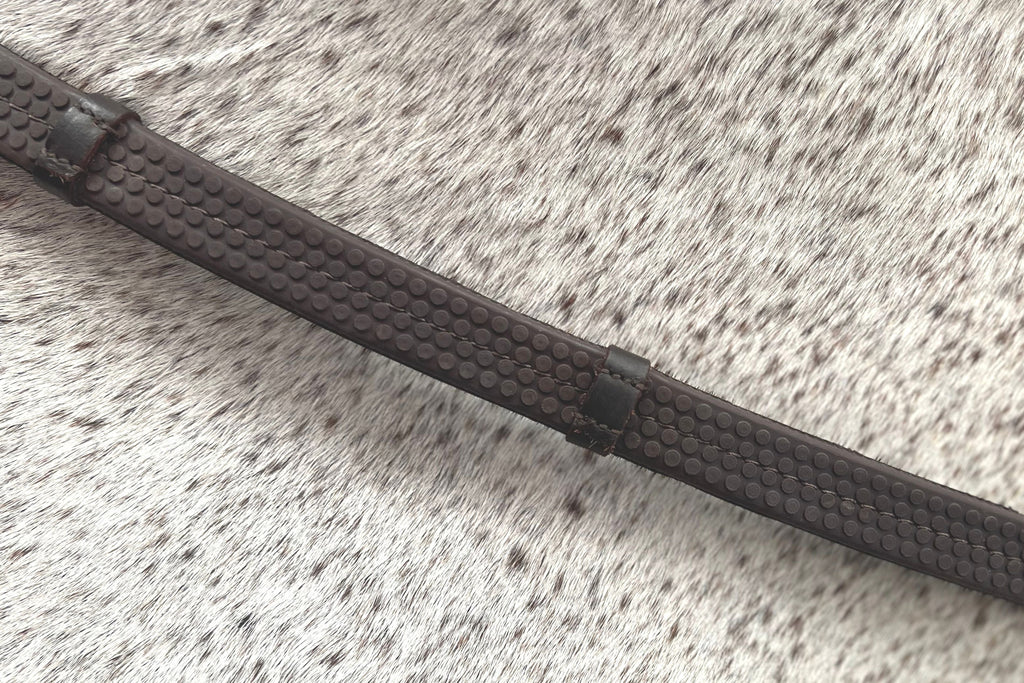 Super Grip Reins -Heavy Rubber Rein for Ultimate Grip- Hand Stops 5" (13cm) Apart