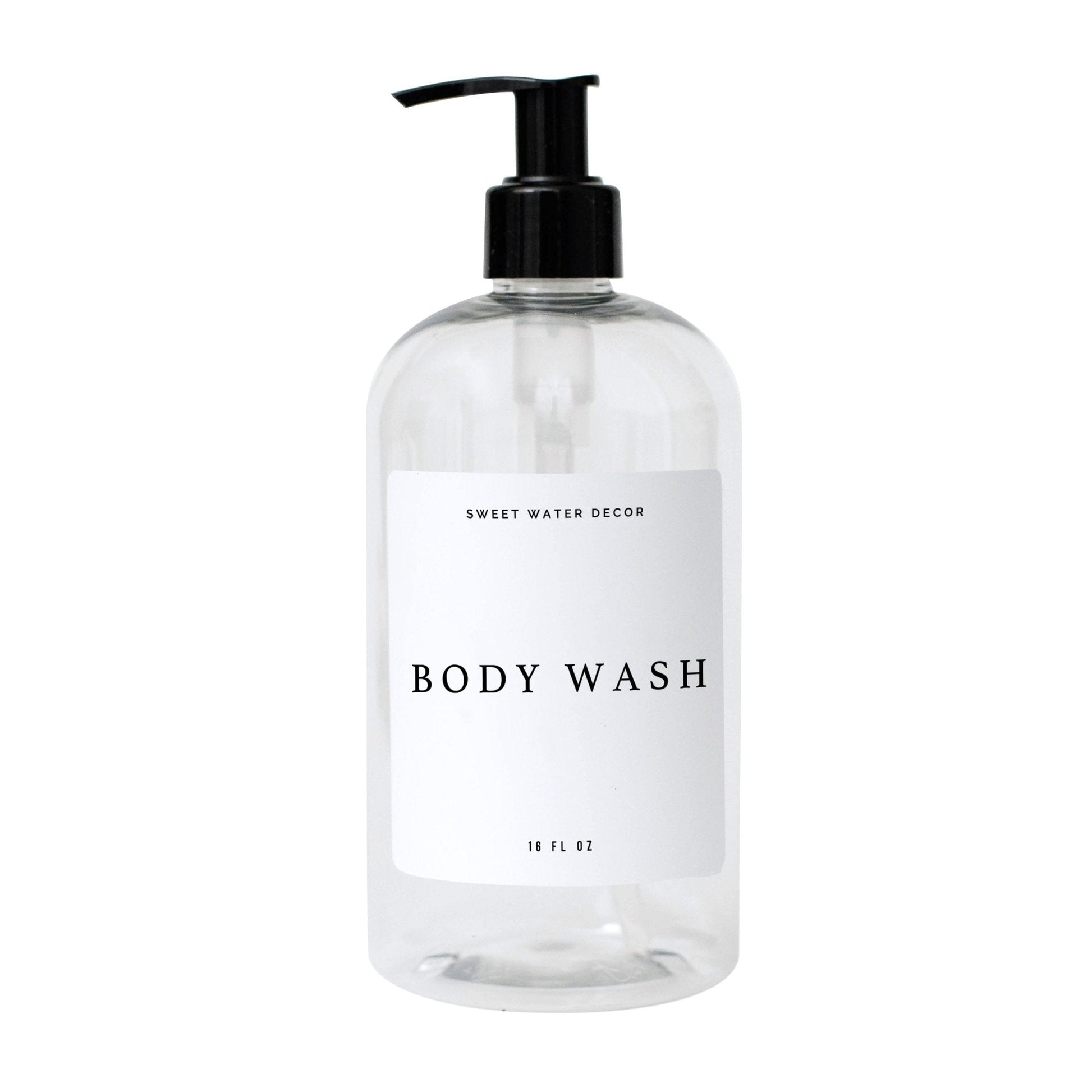 White Text Labels for Plastic and Glass Dispensers