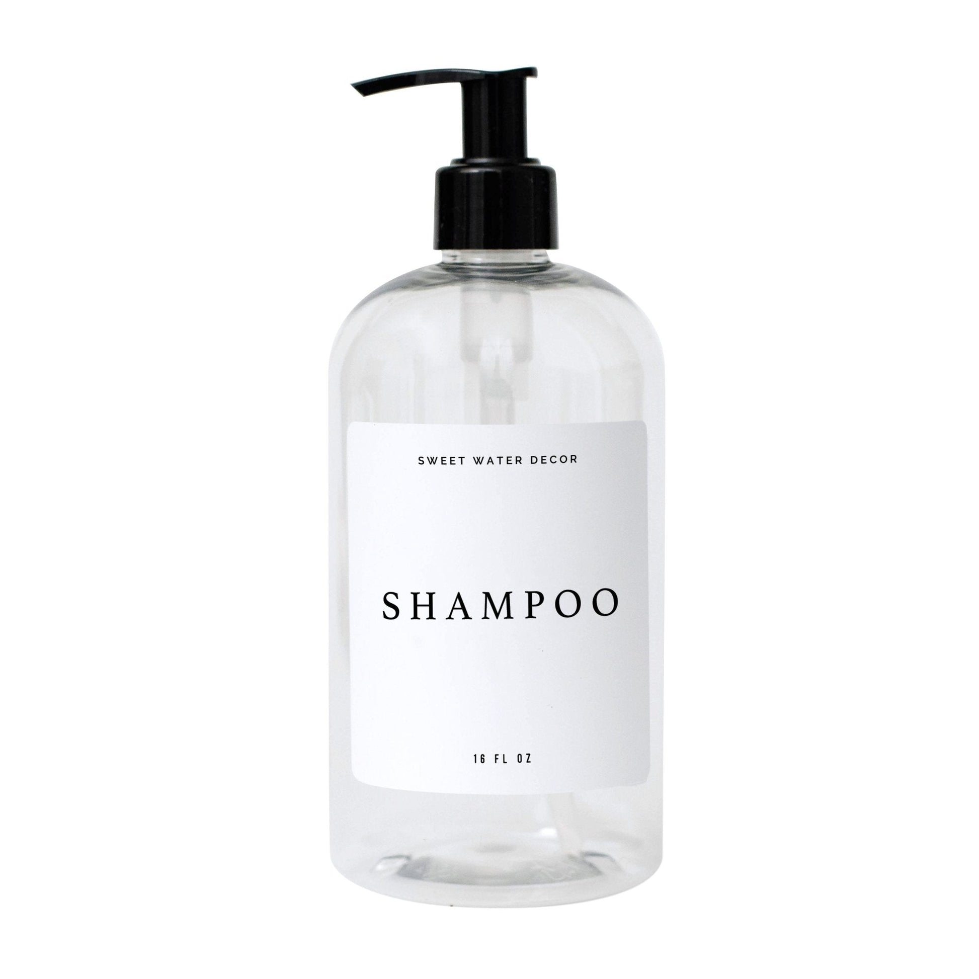 White Text Labels for Plastic and Glass Dispensers