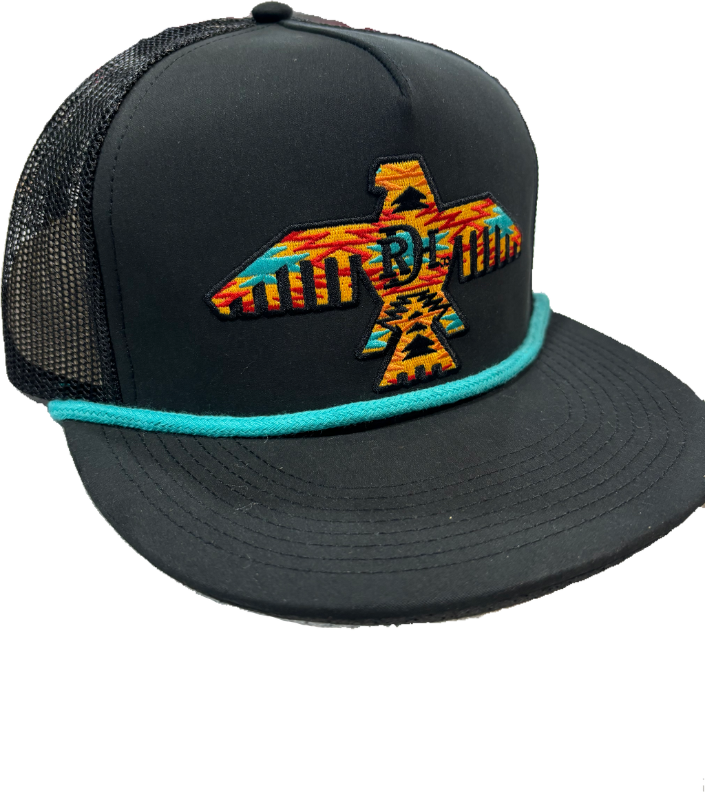 JOHNNY- BLACK/BLACK/TURQUOISE ROPE- RED DIRT