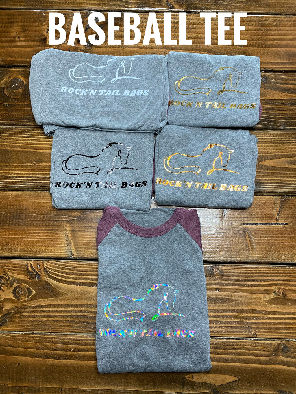Wine/Grey Baseball Tee