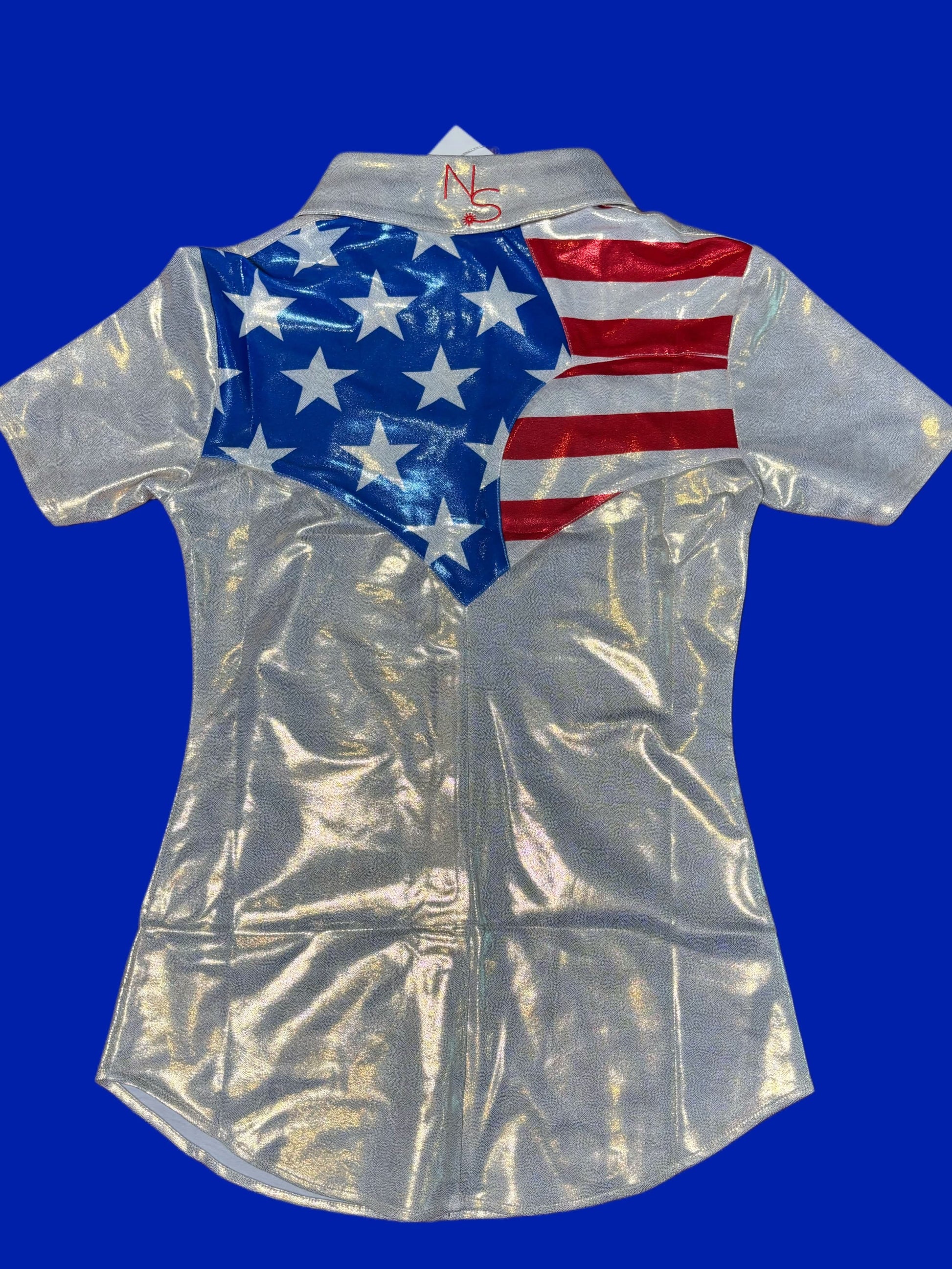 Girls Patriot Pearl Snap Jackpot Rodeo Shirt