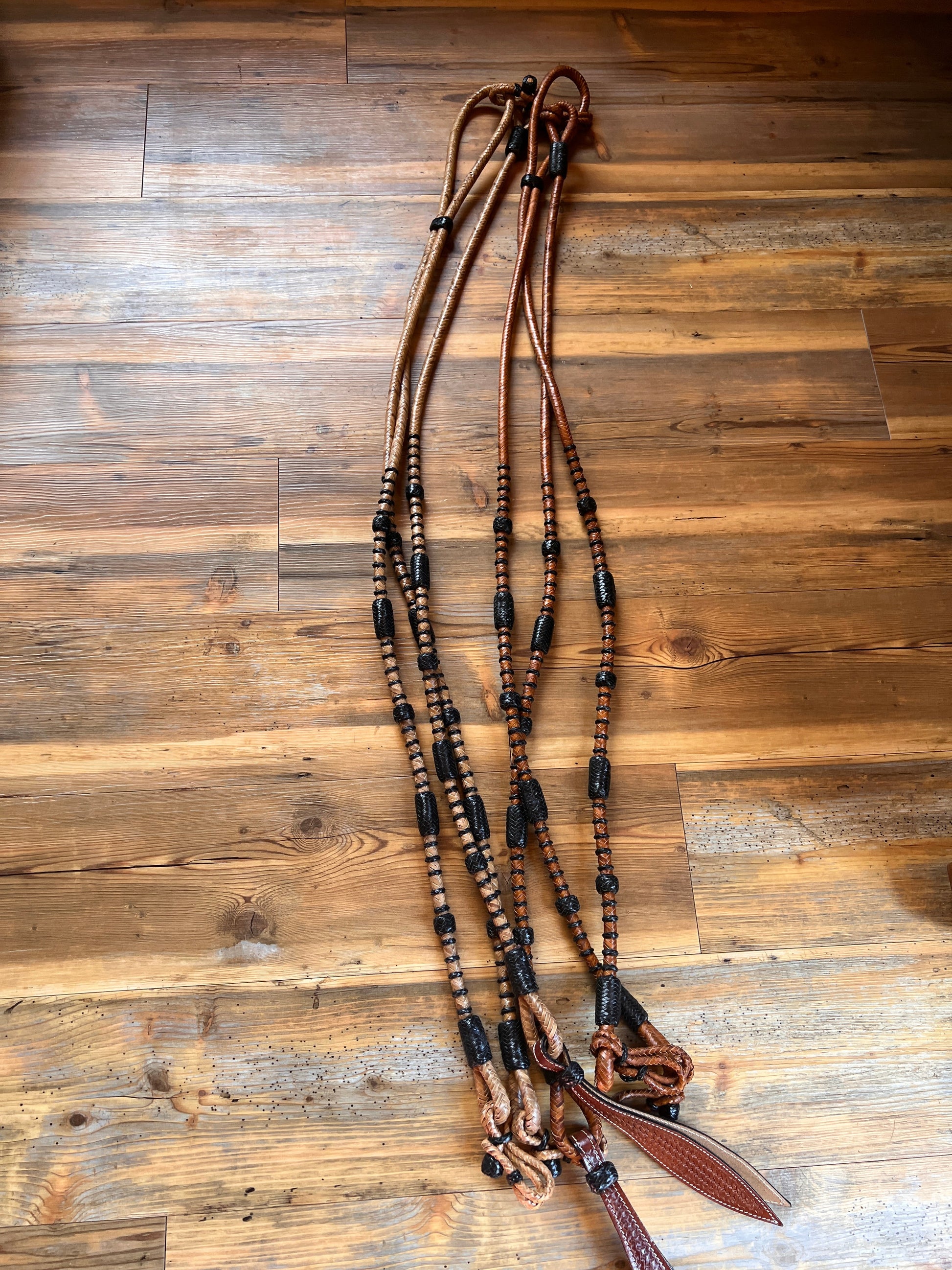 Romal Reins with Black Rawhide