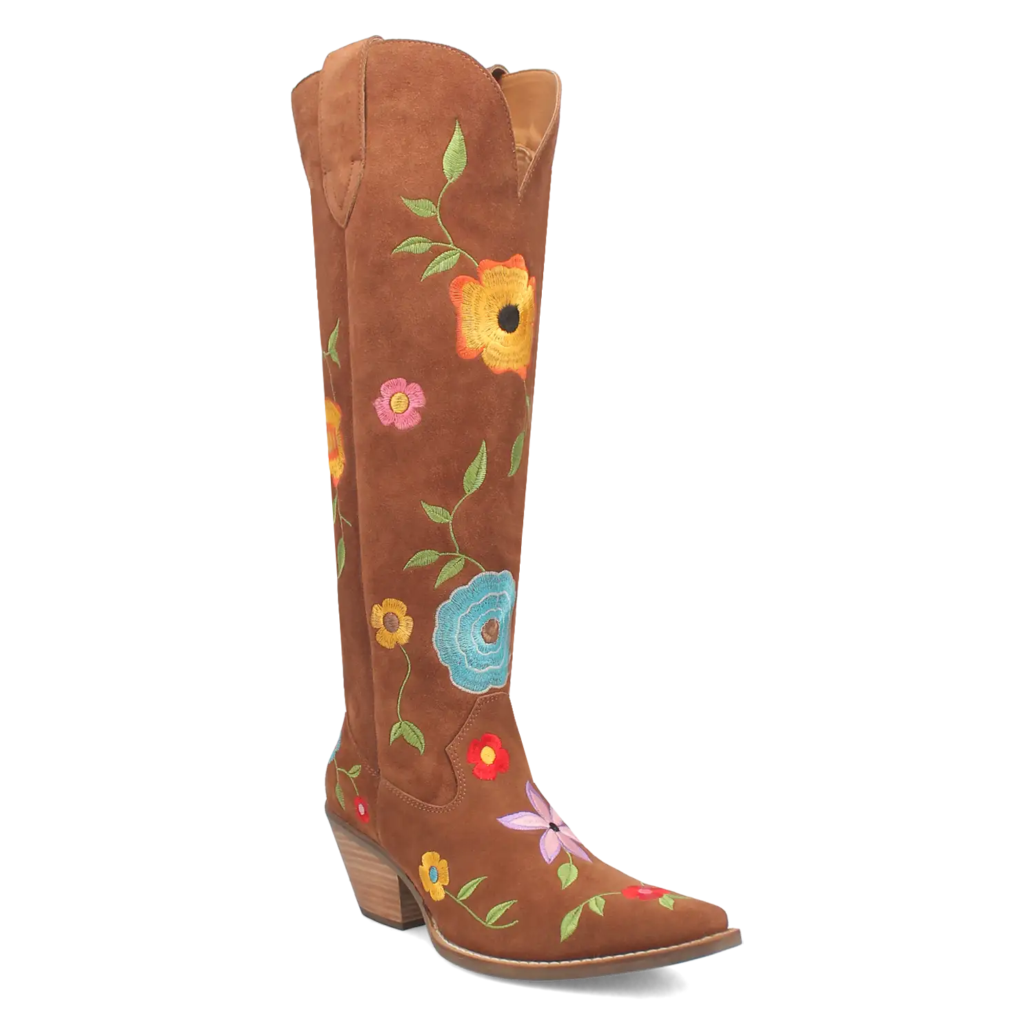 Dingo Flower Power - Women's Suede Leather Cowgirl Boots